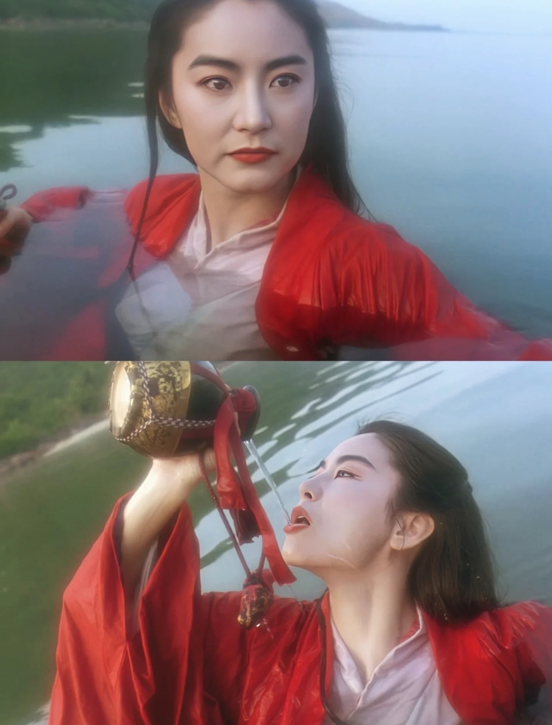 《笑傲江湖2•东方不败》真是一代人的武侠经典电影,林青霞的喝酒的