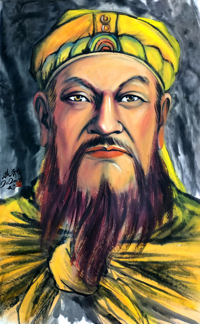 洪秀全画像樊大牛中国画,纸本,画心96✘60)﻿﻿﻿ ​​ 6