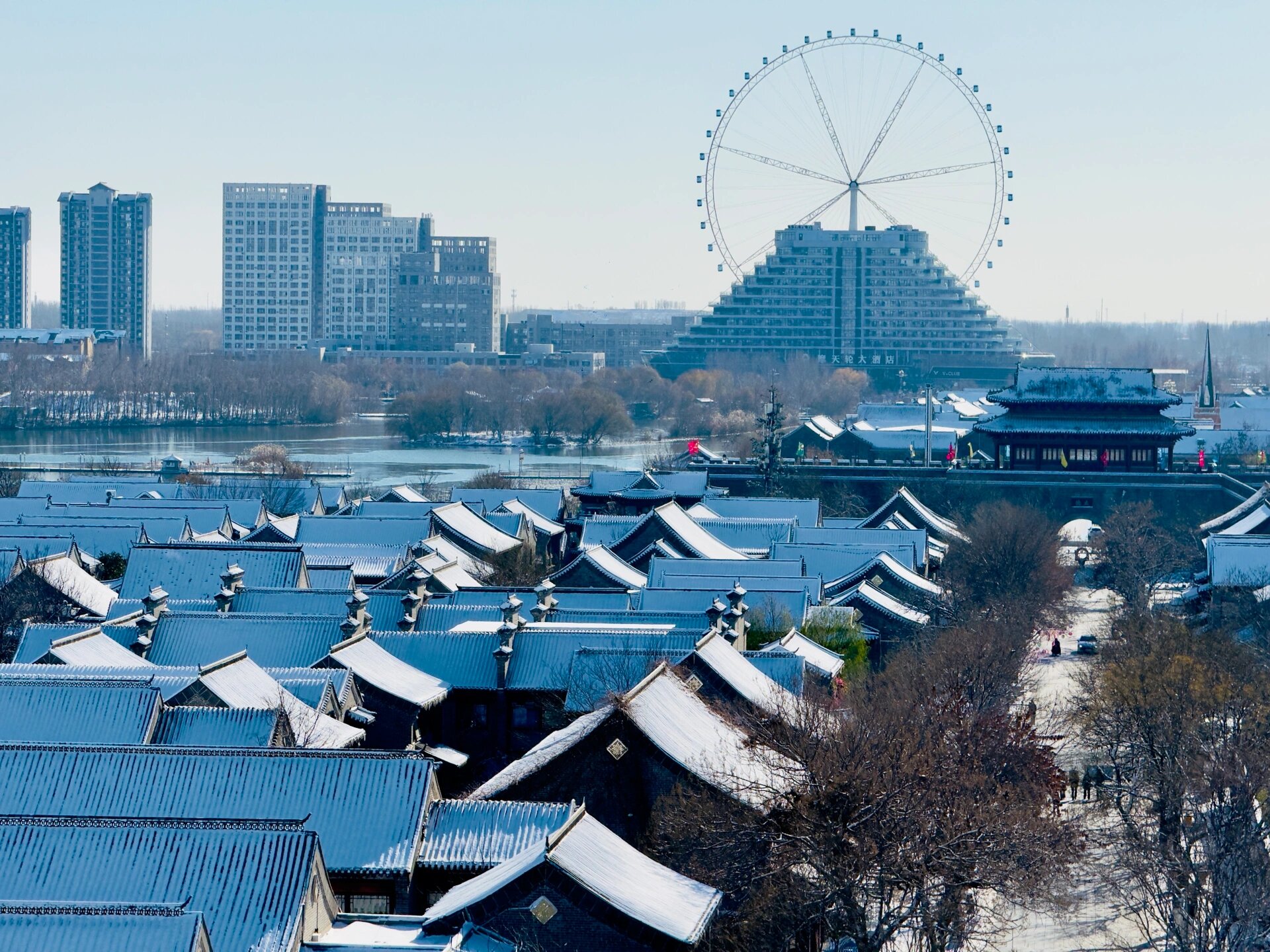 聊城古城雪景图片