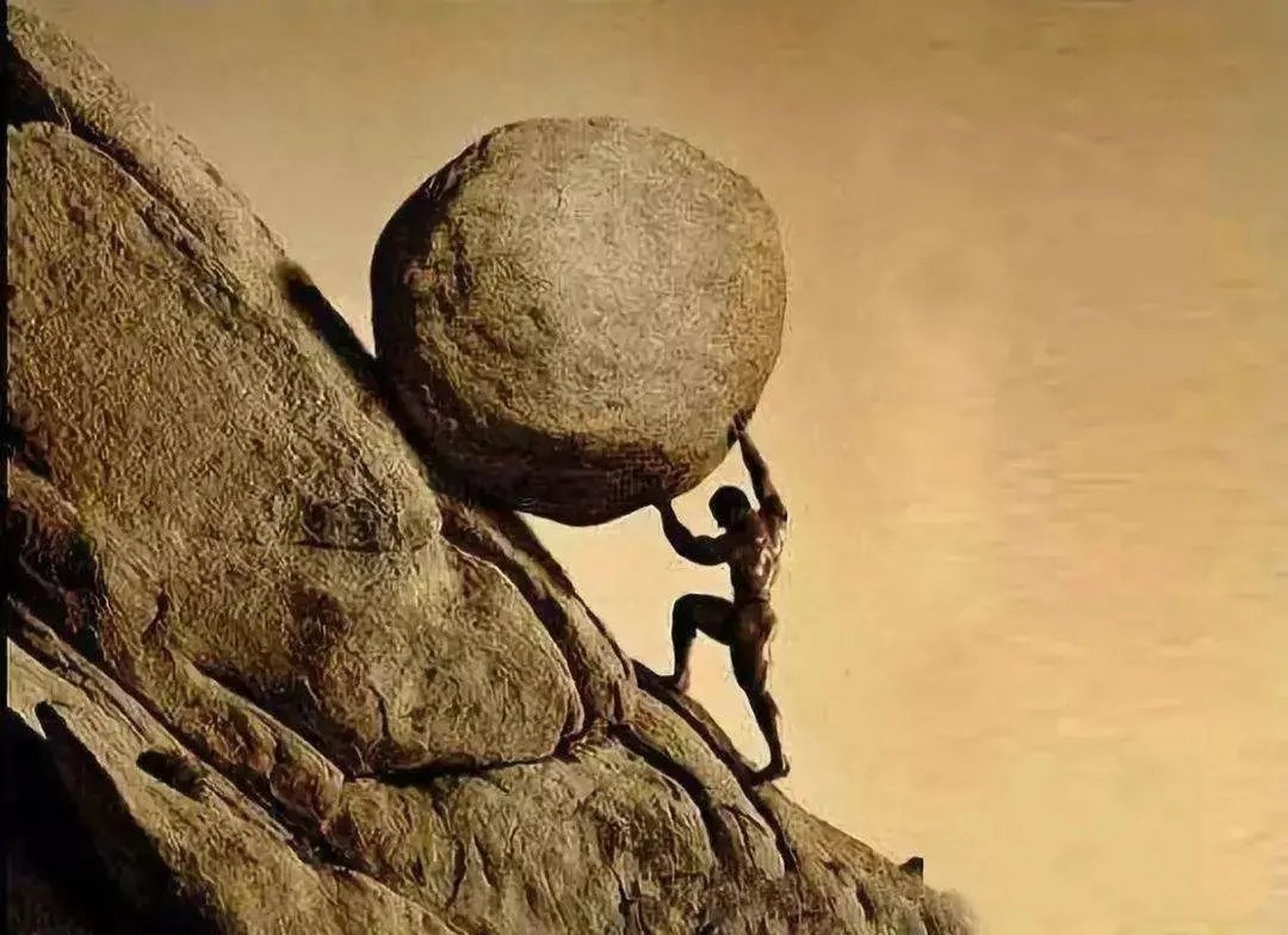 在古希腊神话中,西西弗斯触犯天条,被惩罚推一块巨石到山顶