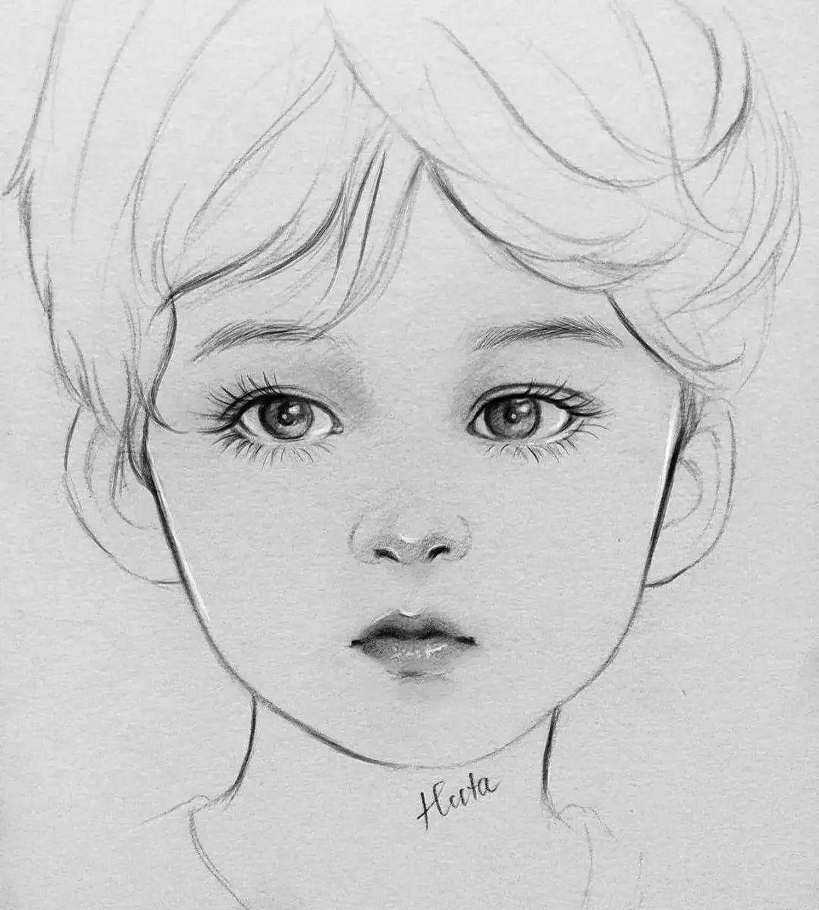 素描小男孩 #绘画素材  #手绘 #素描肖像    亲爱的小孩,今天有没有哭