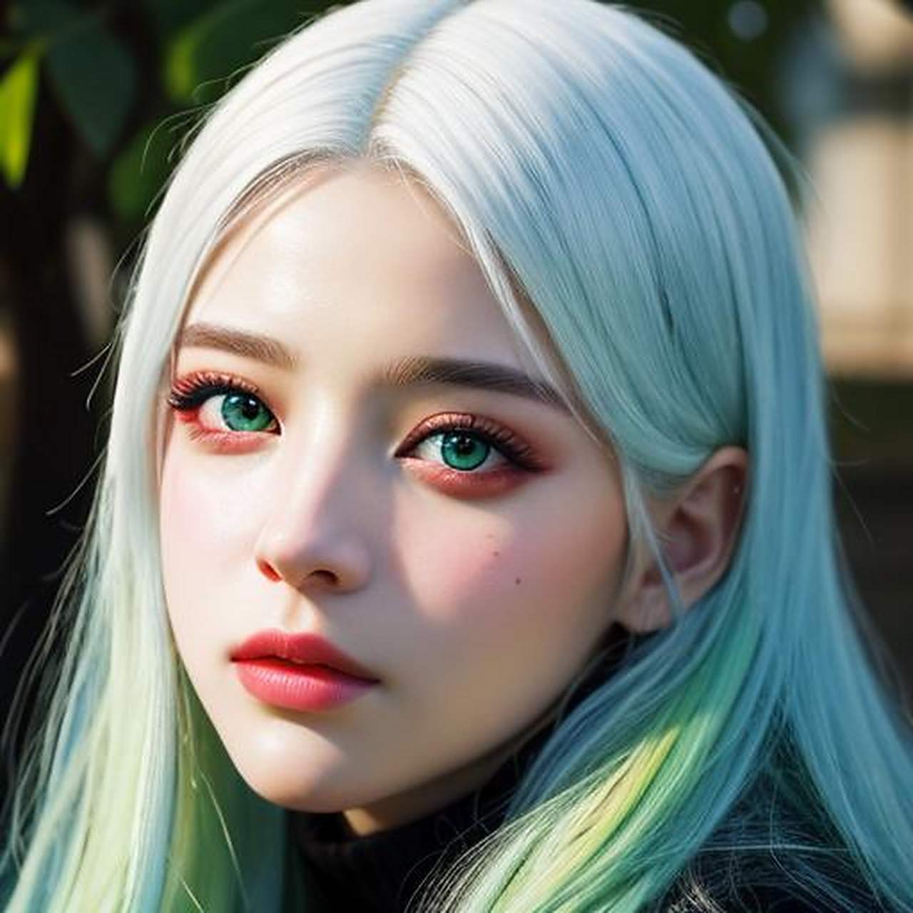 白发绿眼女孩,有人喜欢吗?