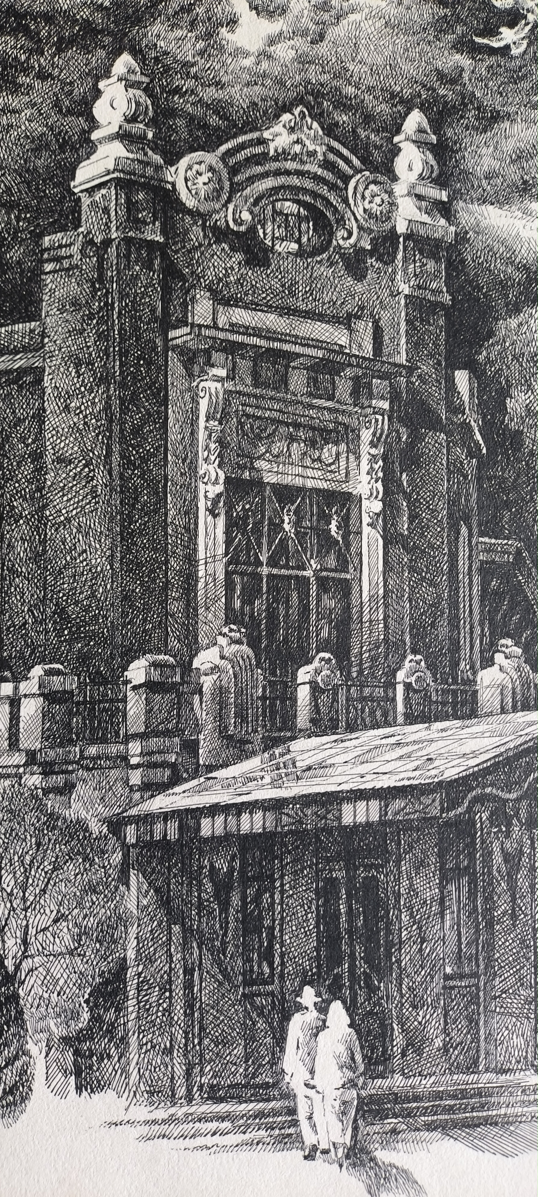 钢笔画,新品,原创        尺寸:42x29cm 【建筑简史】