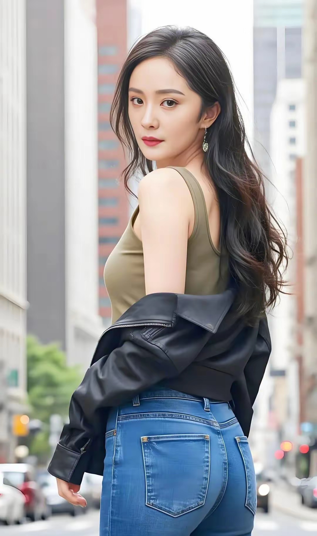 穿牛仔裤的杨幂又美出圈了!