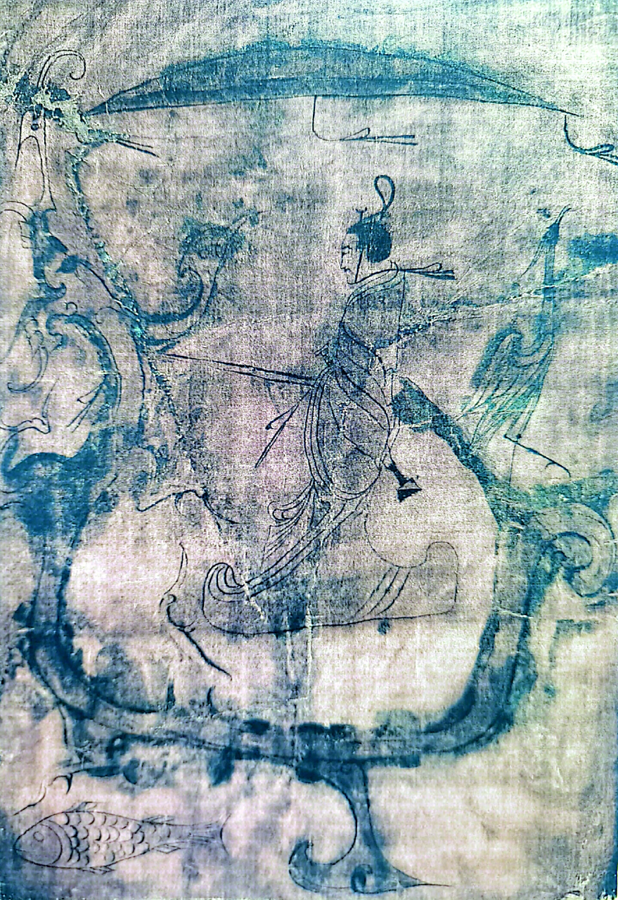 人物御龙图～帛画,湖南省博物馆藏.