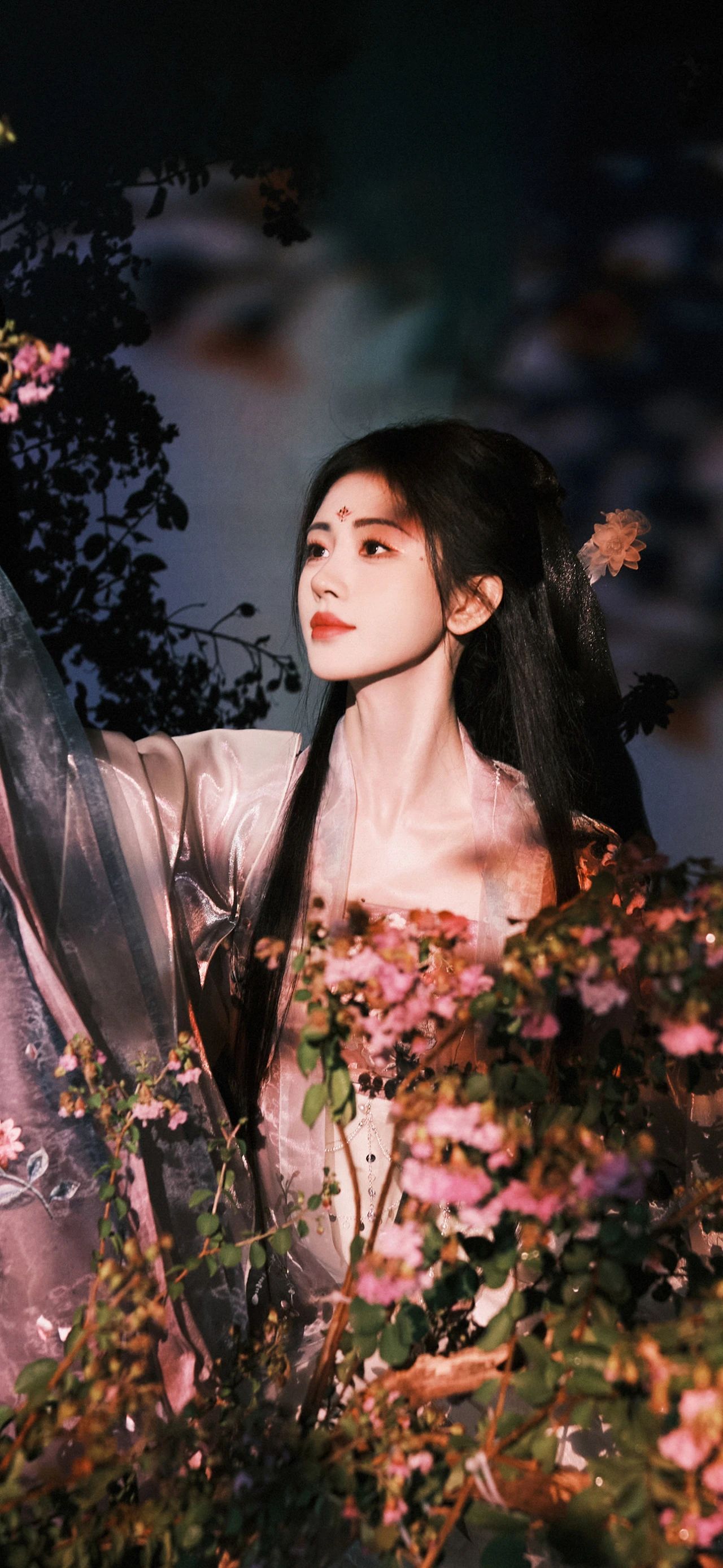 春天里,樱花树下,她静静站着,仿佛从古风画中走出的女子美 