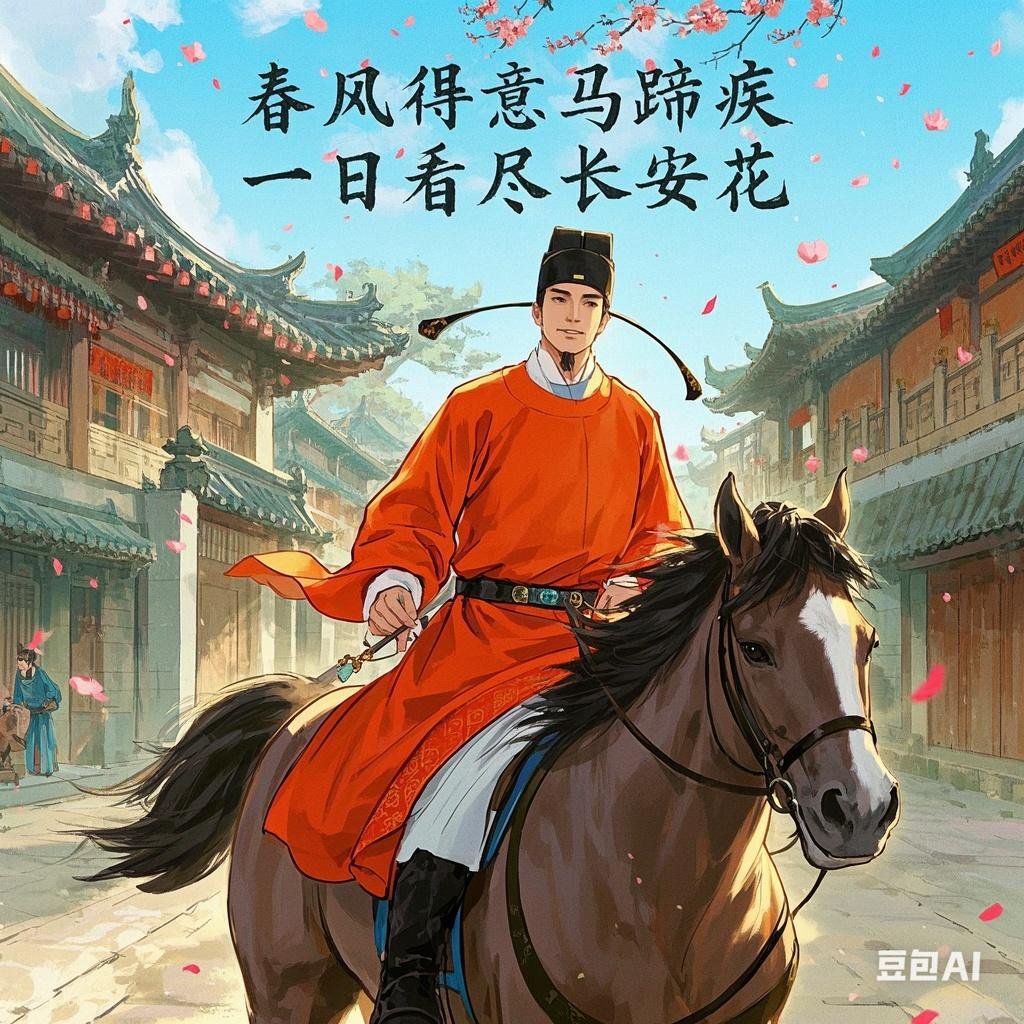 唐代诗人孟郊的《登科后》: