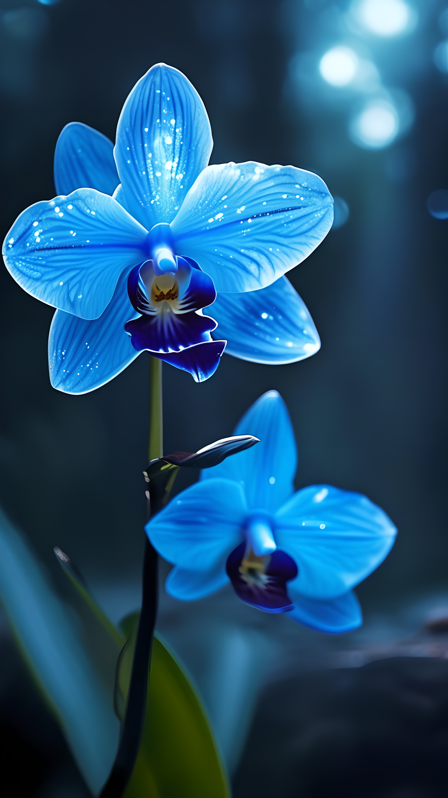 自然之韵:"在这片宁静的夜晚,感受大自然的呼吸,聆听兰花与星辰的对话