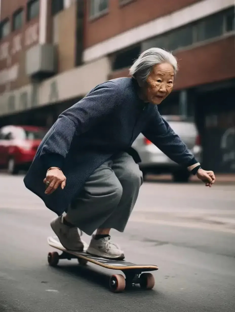 帅气十足的老太