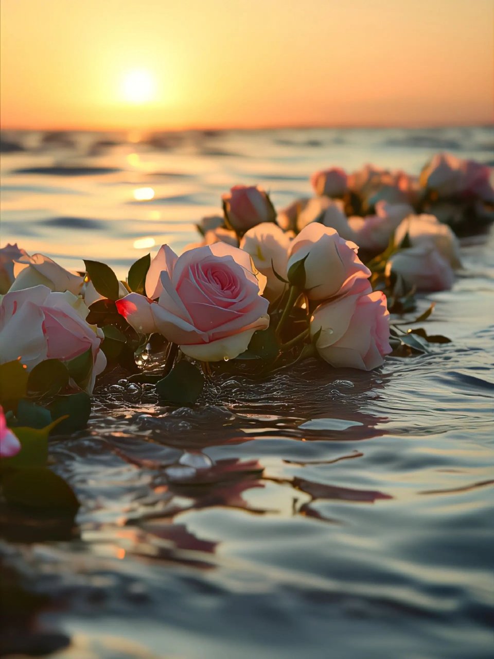 大海和花的唯美图片图片