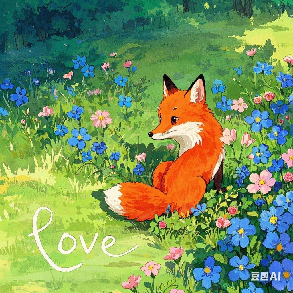 在花丛中漫步的小狐狸,仿佛能闻到春天的气息,嘿,你找到那抹最鲜艳的