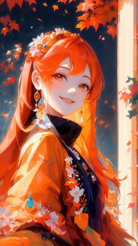 秋日暖阳下的橙色少女🍁