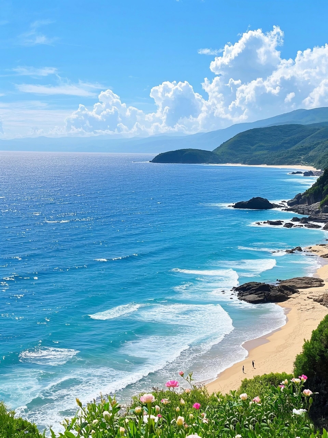 真想纵身跃入碧波,让浪花轻抚全身