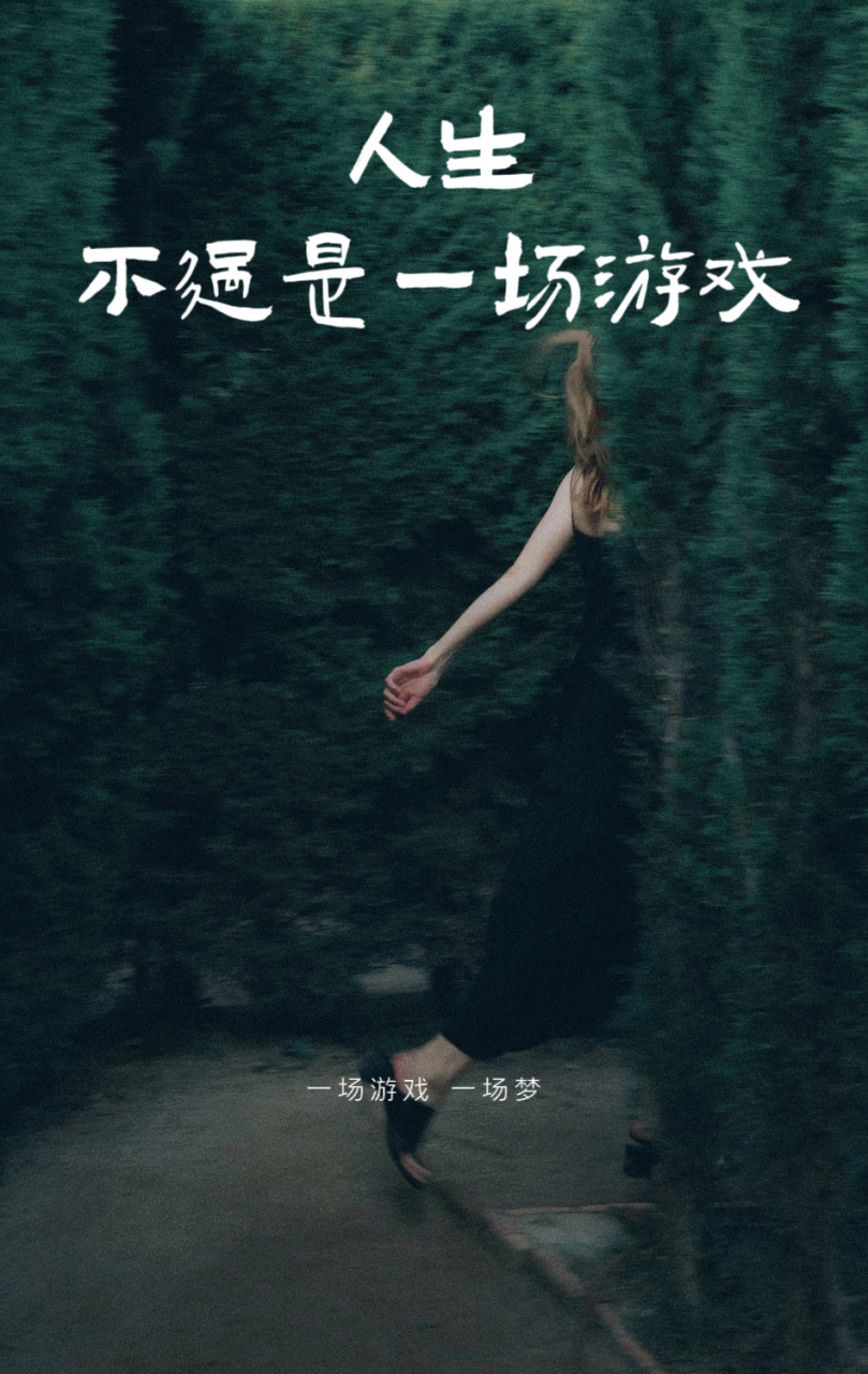 人生没有对错,没有统一的模版,归根到底,它就是一场游戏.