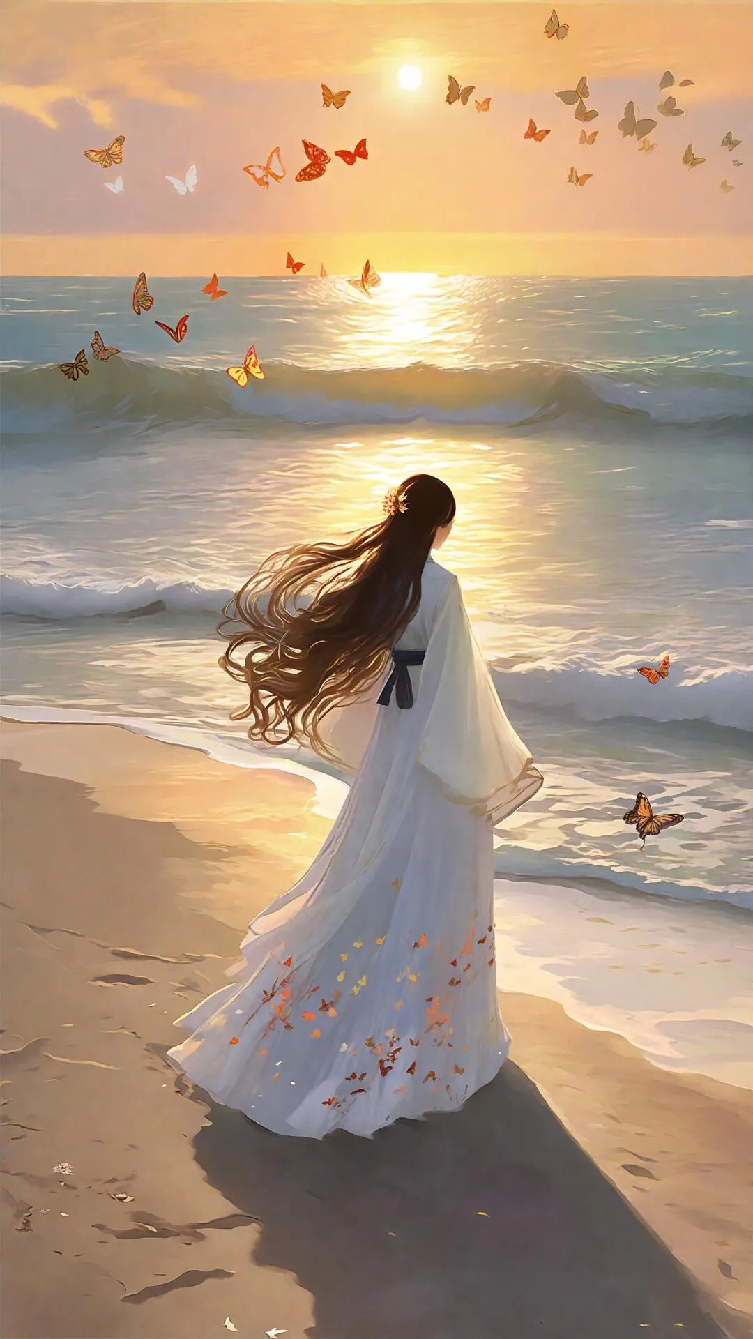 或许在现实微不足道, 可你们不知道,我已经花光古装仙女飘逸背影图片