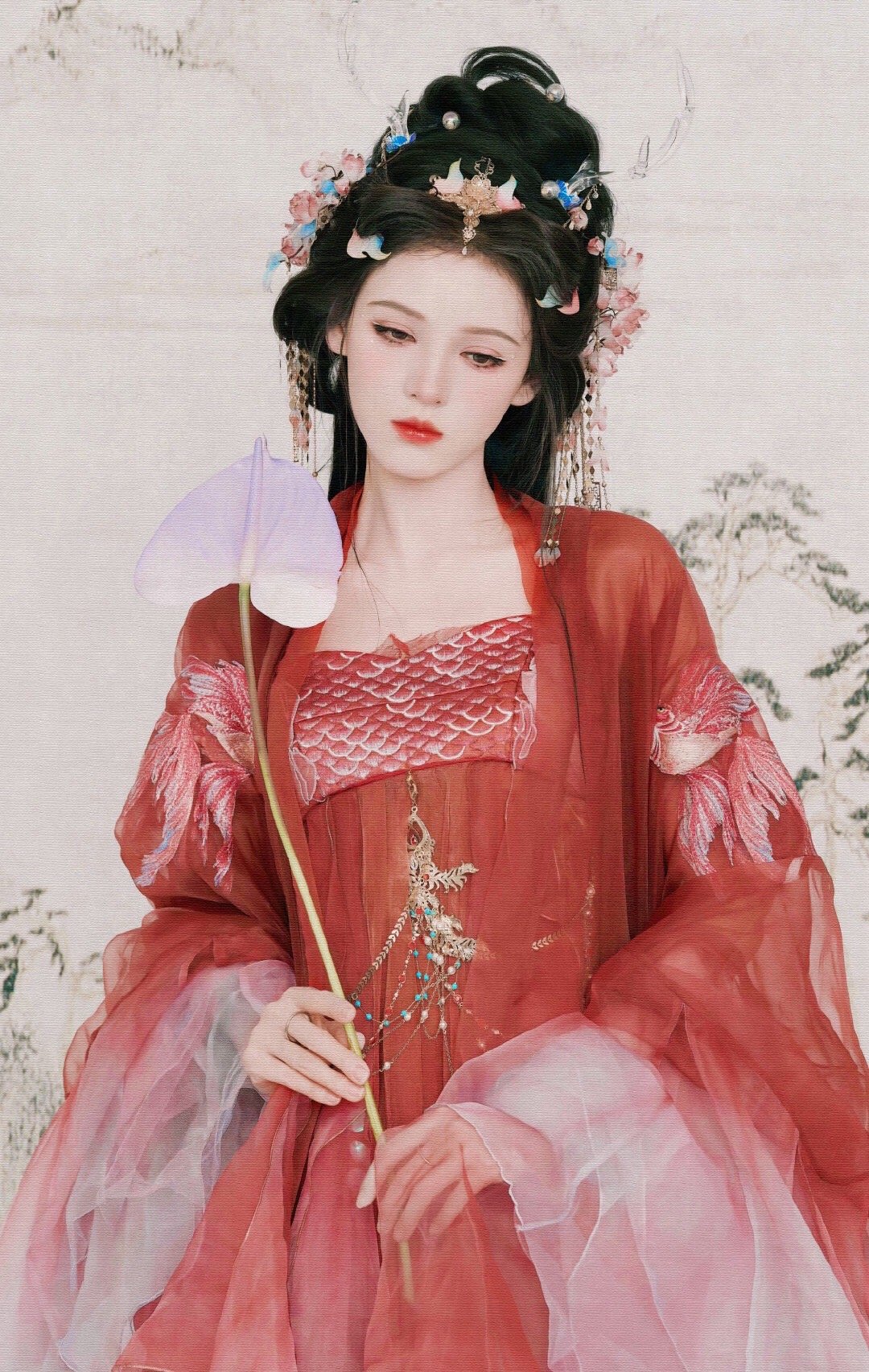 白鹿 《一念关山》刘诗诗《盛唐鲤歌》张予曦 红衣古装造型好美,红色