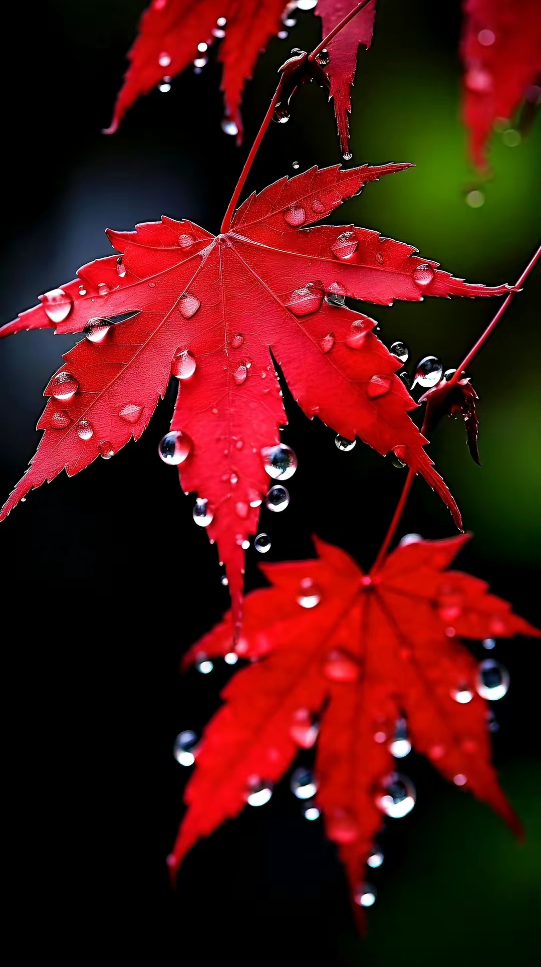 雨后树叶滴水的图片图片