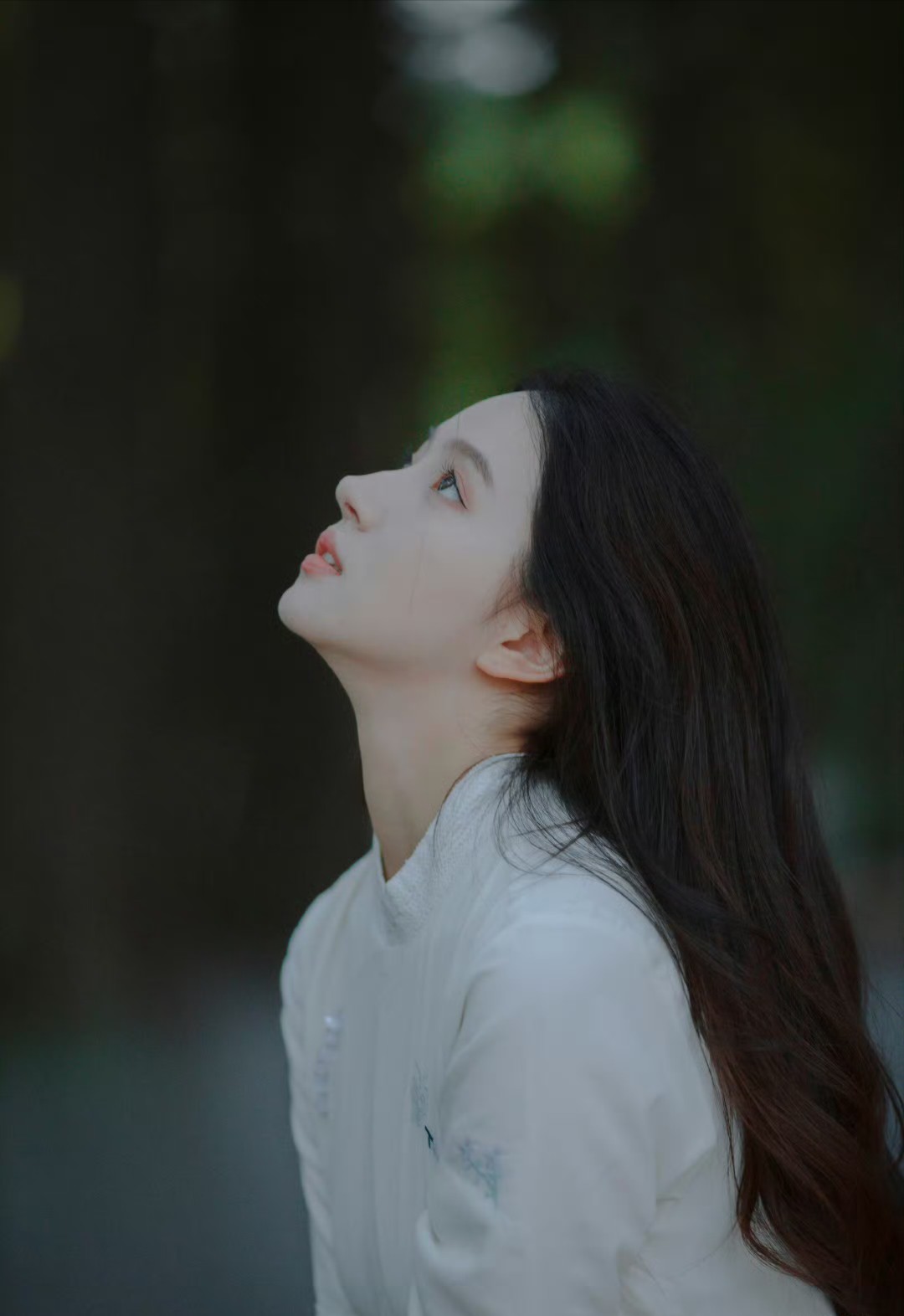 伞下温婉贤淑美女