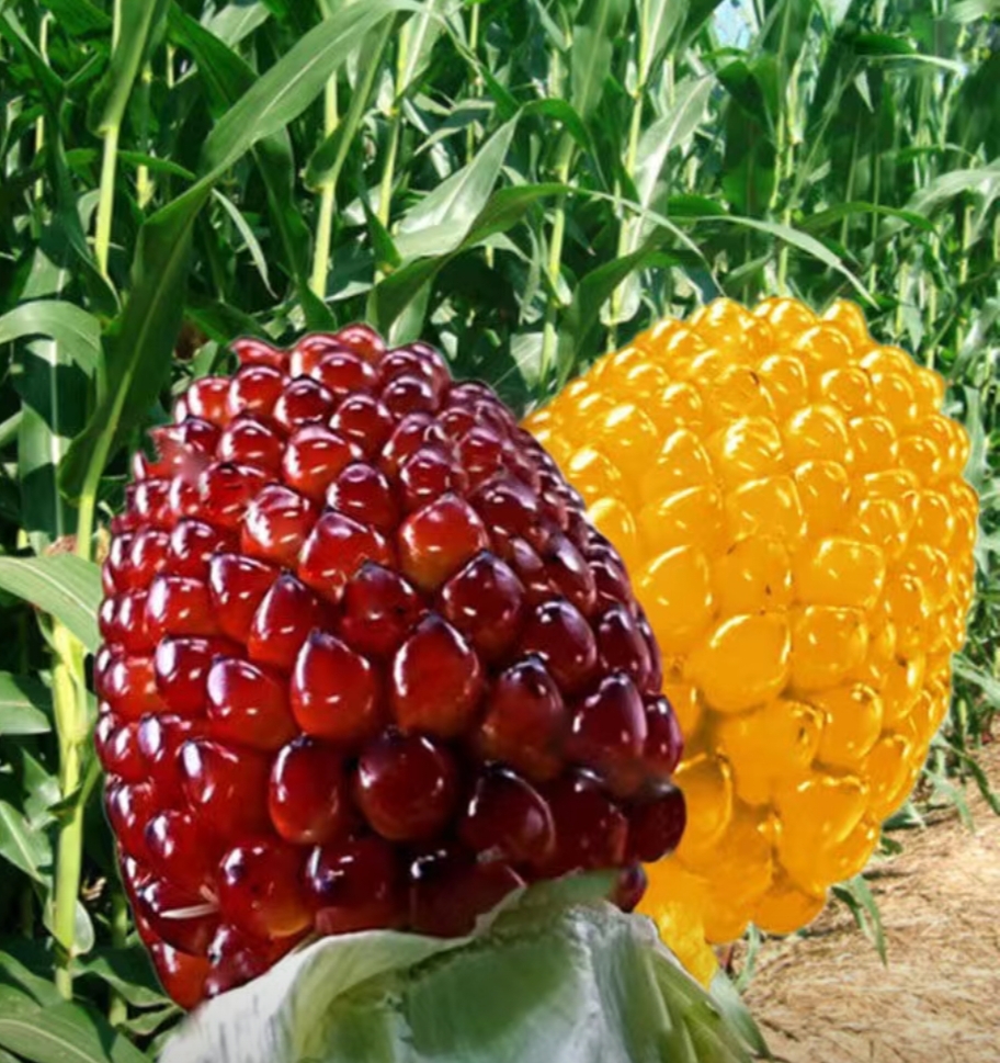 菠萝玉米田,红黄交错,美如画卷!