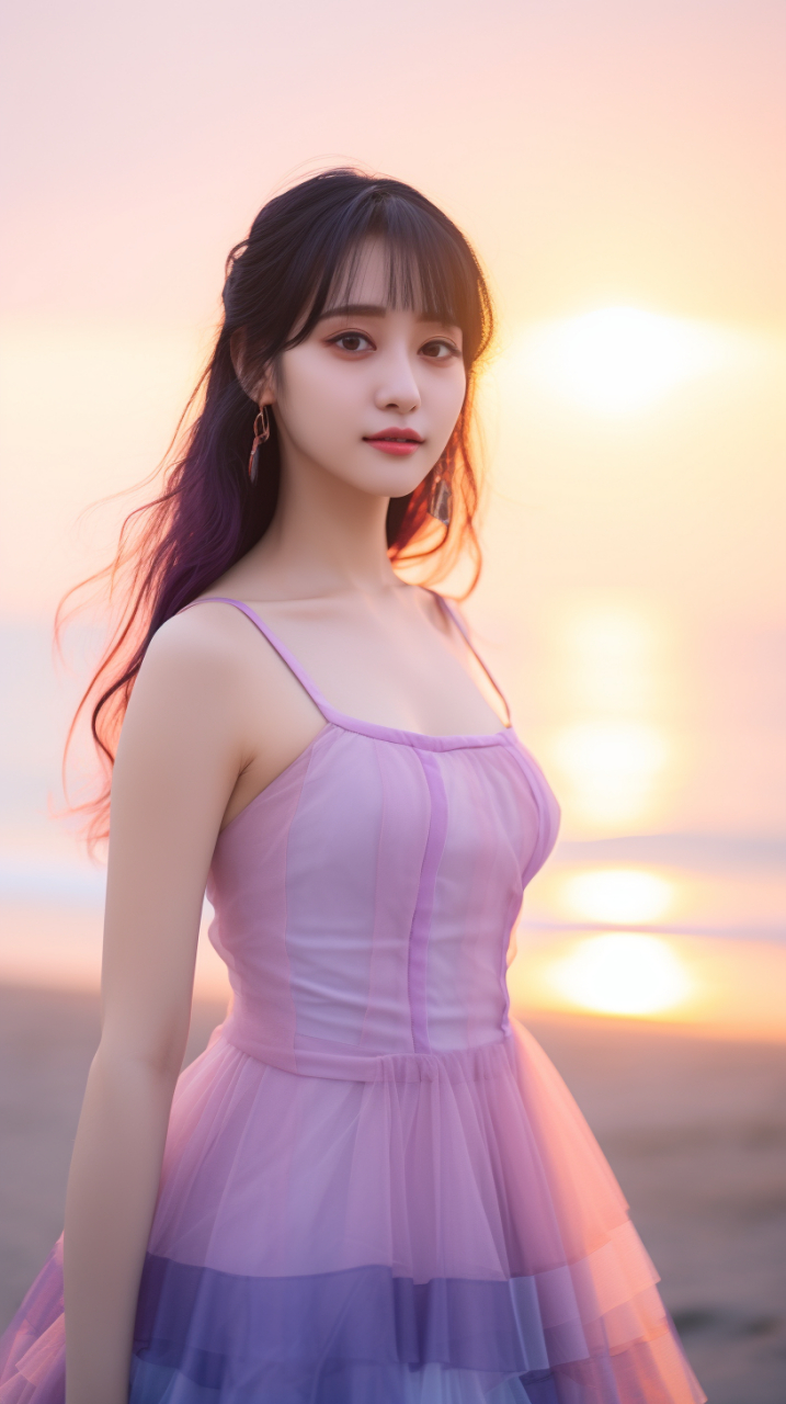 夕阳下的紫色仙子, 淡雅如梦,清新脱俗