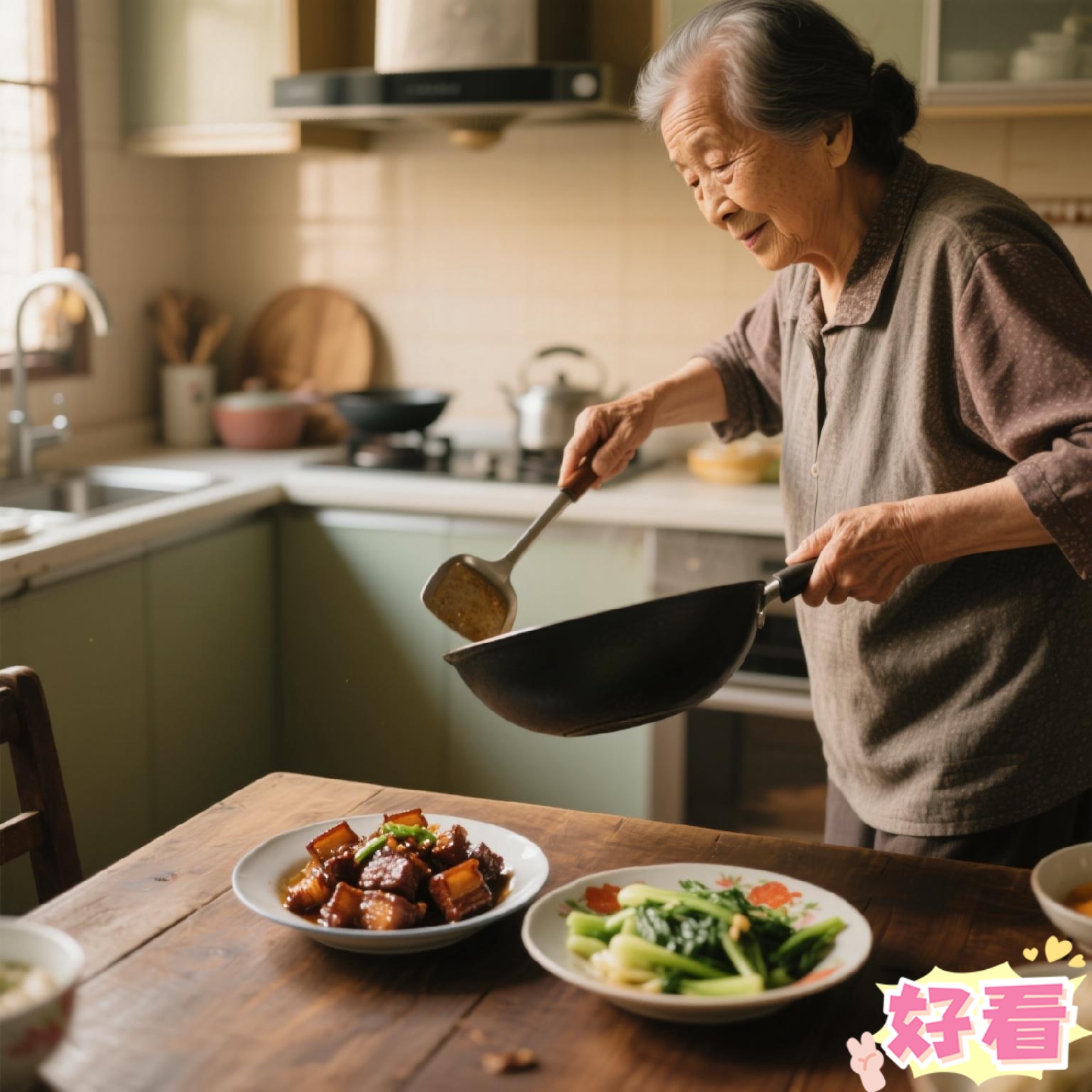 红烧肉软糯香甜,清炒时蔬翠绿鲜嫩,每一口都是记忆里的温暖