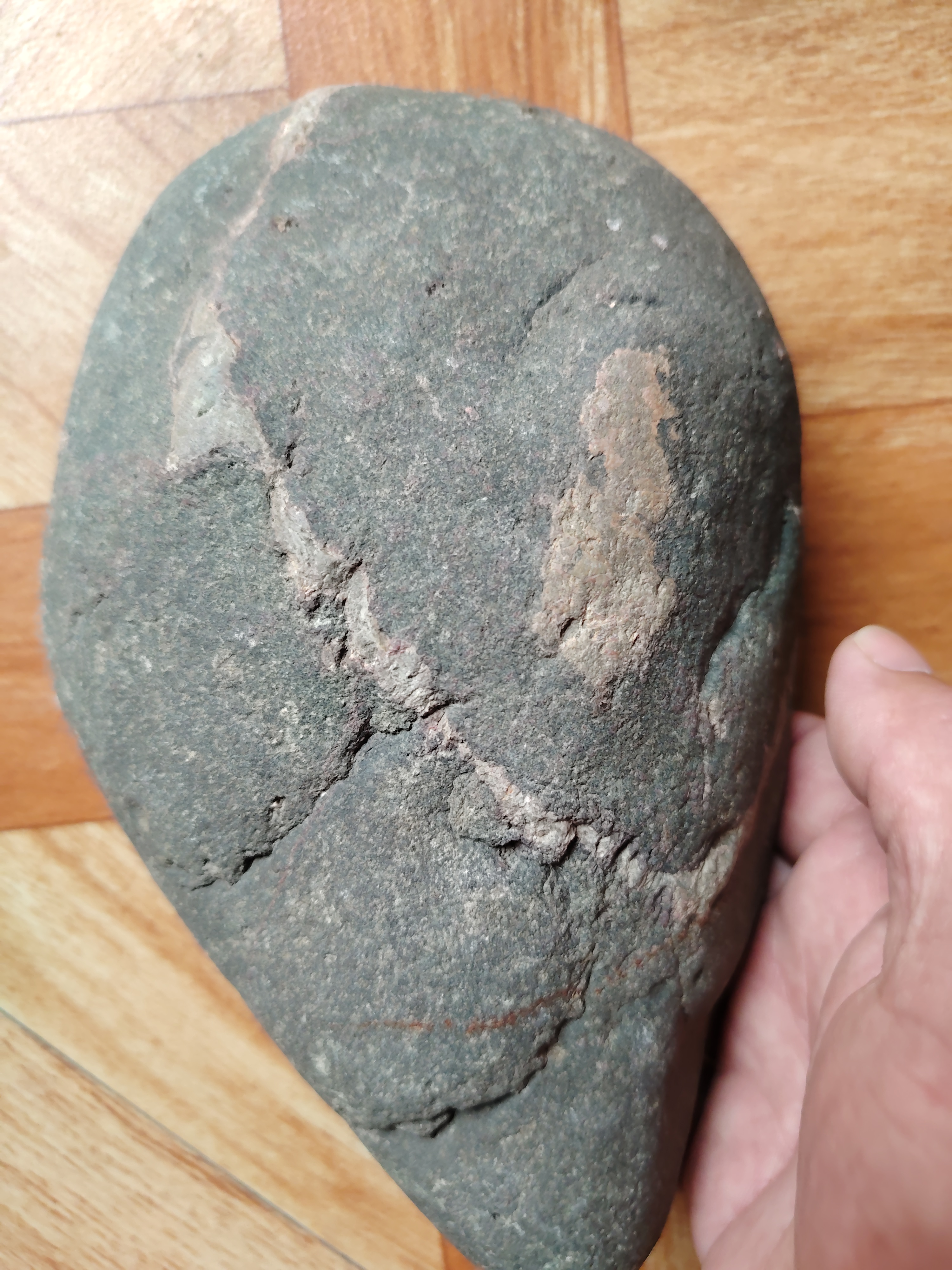 一块石铁陨石,神仙人物奇石,石头正面中间有神仙人物,发髻头饰,古装