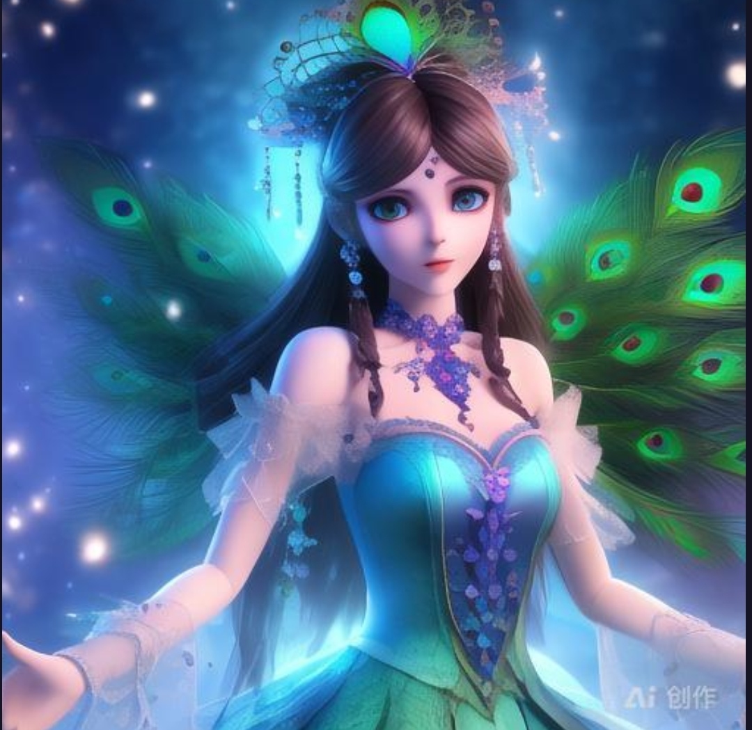 自制ai二次元孔雀头像来啦,大家喜欢吗?