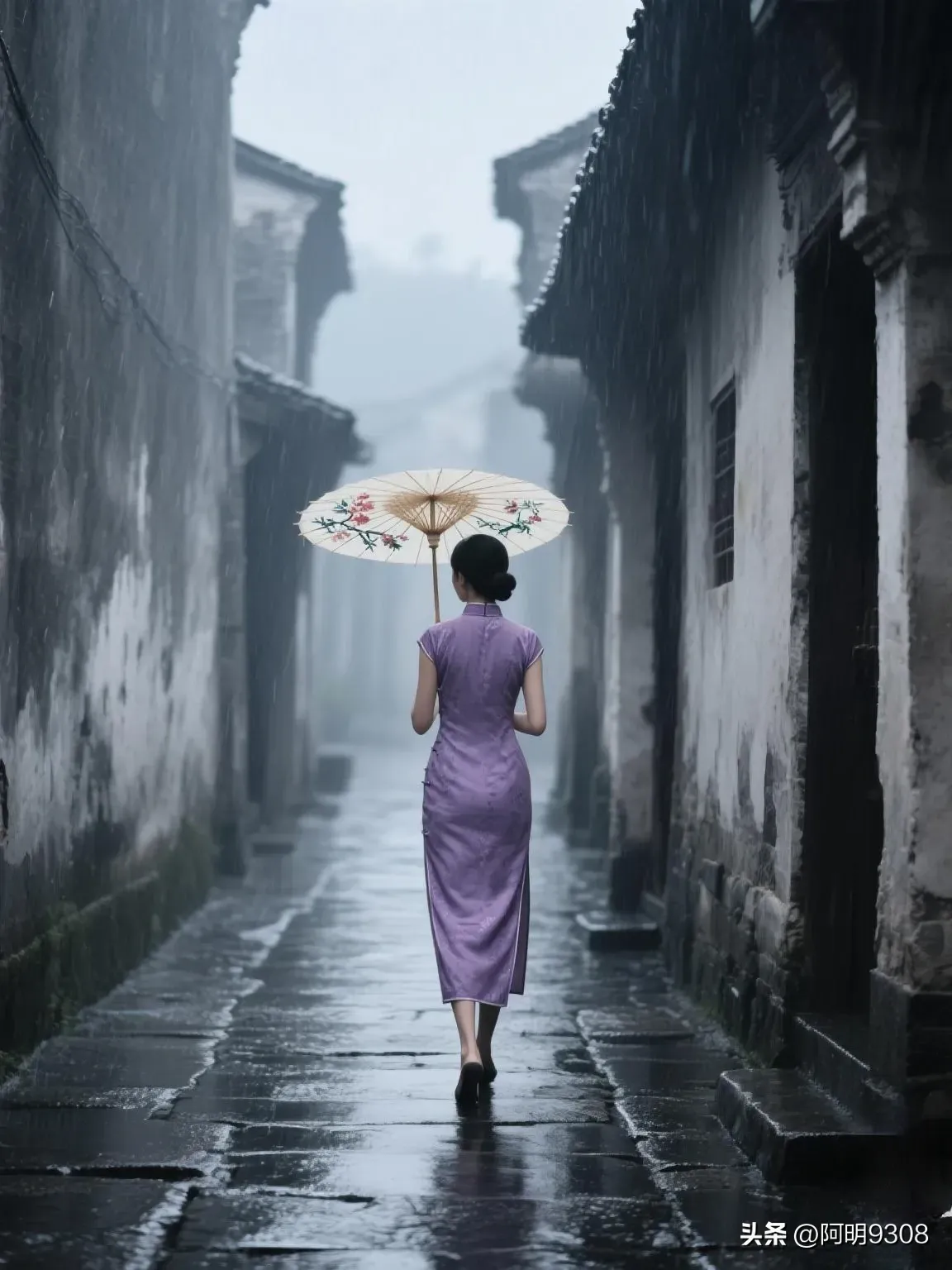 将军故土沧桑诉,小 江南美女打伞背影图片古镇美女图片乡愁唯美掌片