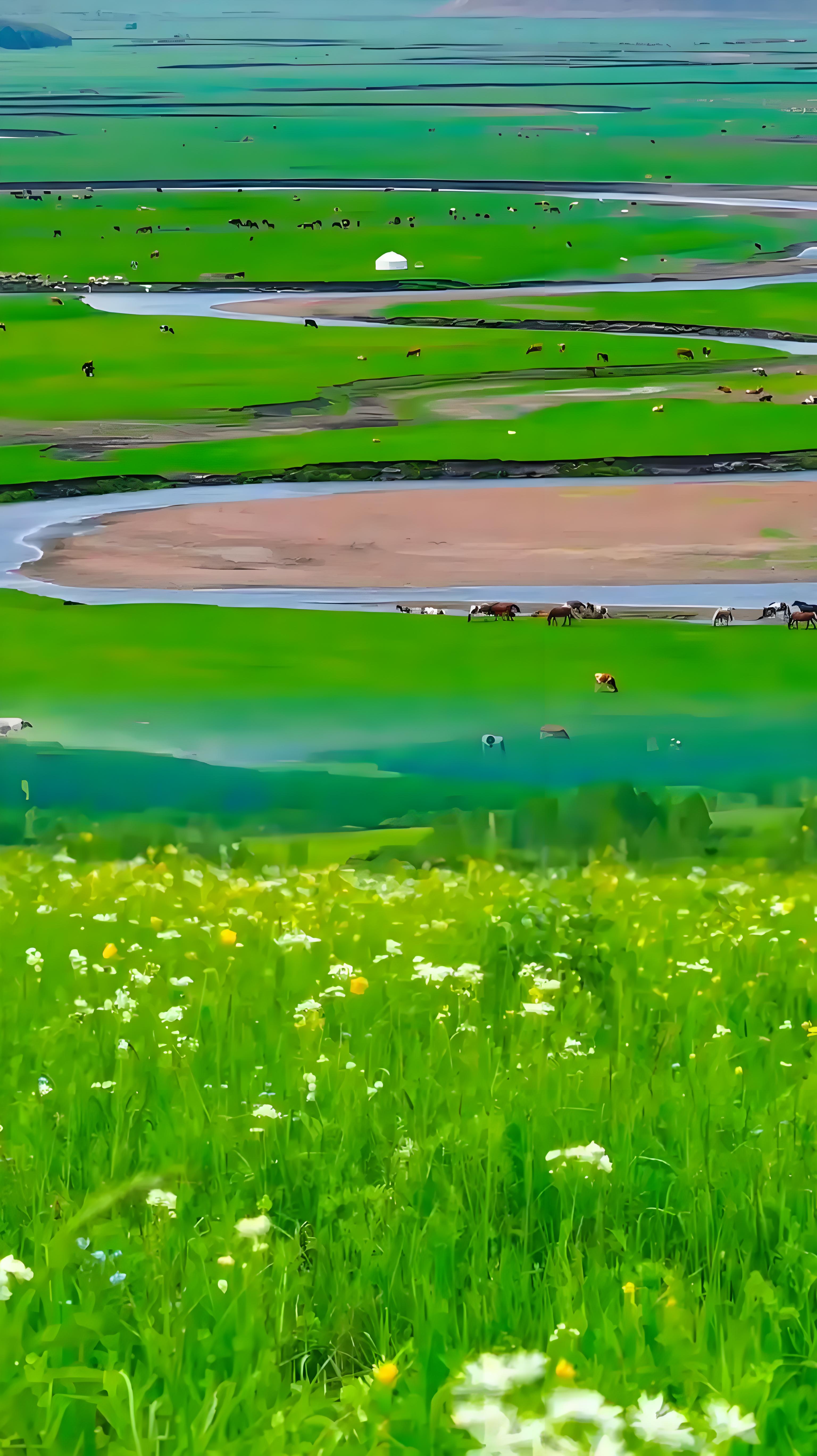 暑期旅游进行时# 《瑞鹤仙草原花海绽》原创 草原花海绽