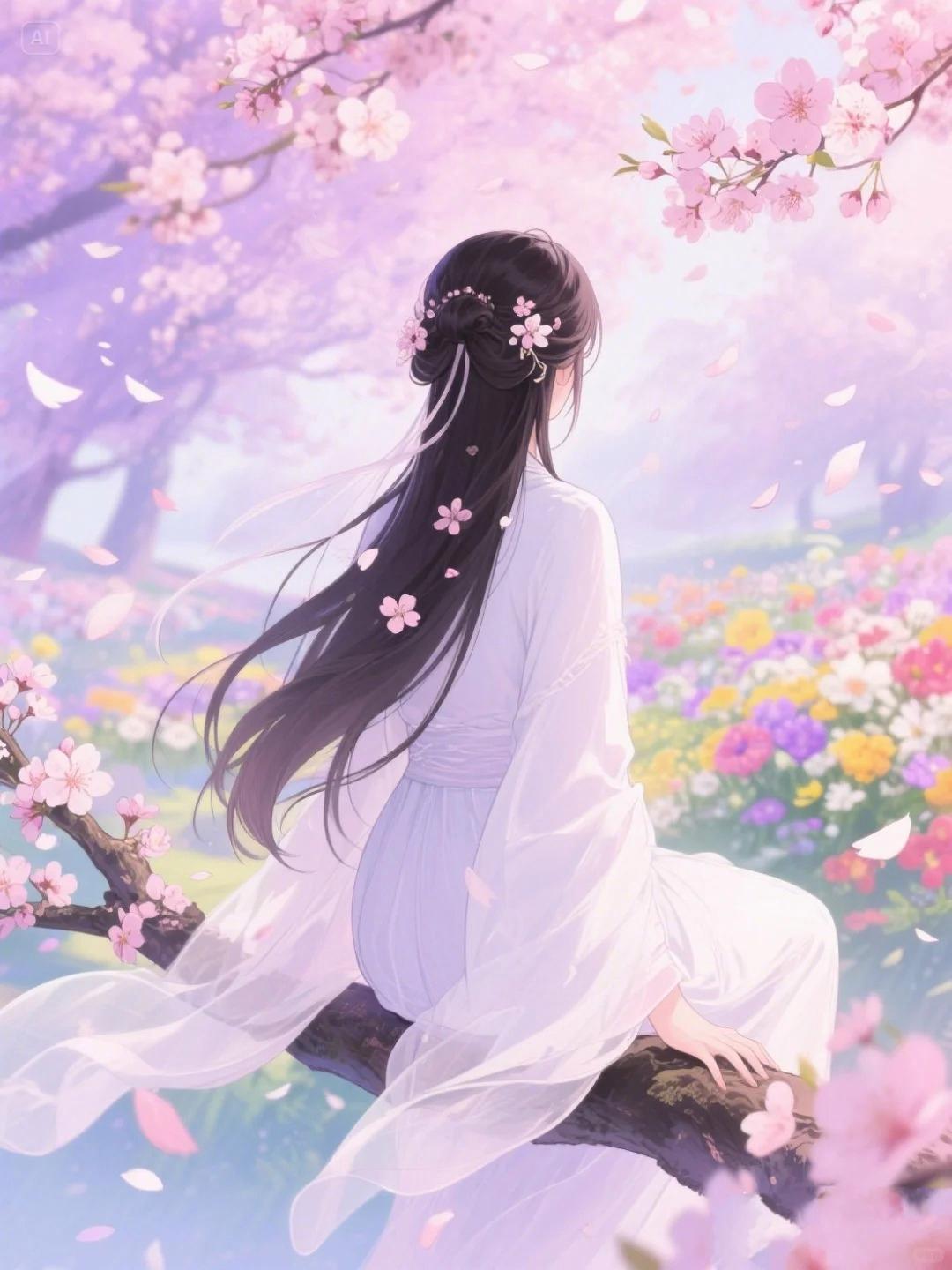 携手穿林花雨落,伴游渡水柳烟生. 多年小性情难忘,浅醉微醺爱又萌