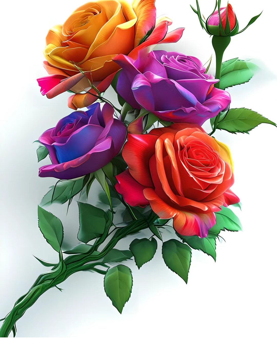 绘画素材1000更一玫瑰花