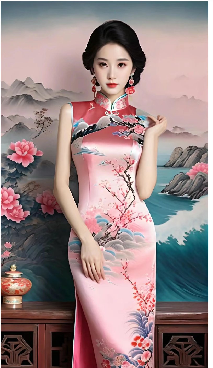 旗袍的古韵之美!古风真丝旗袍