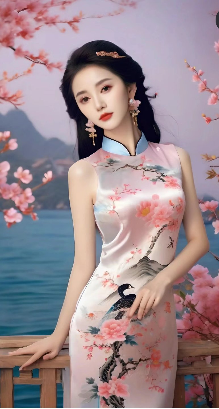 旗袍的古韵之美!古风真丝旗袍