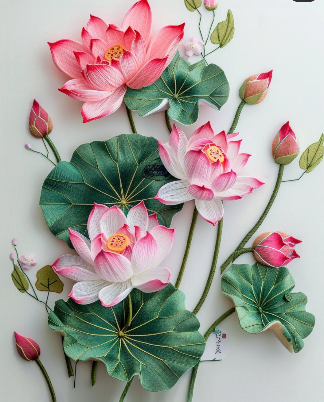 刺绣 荷花
