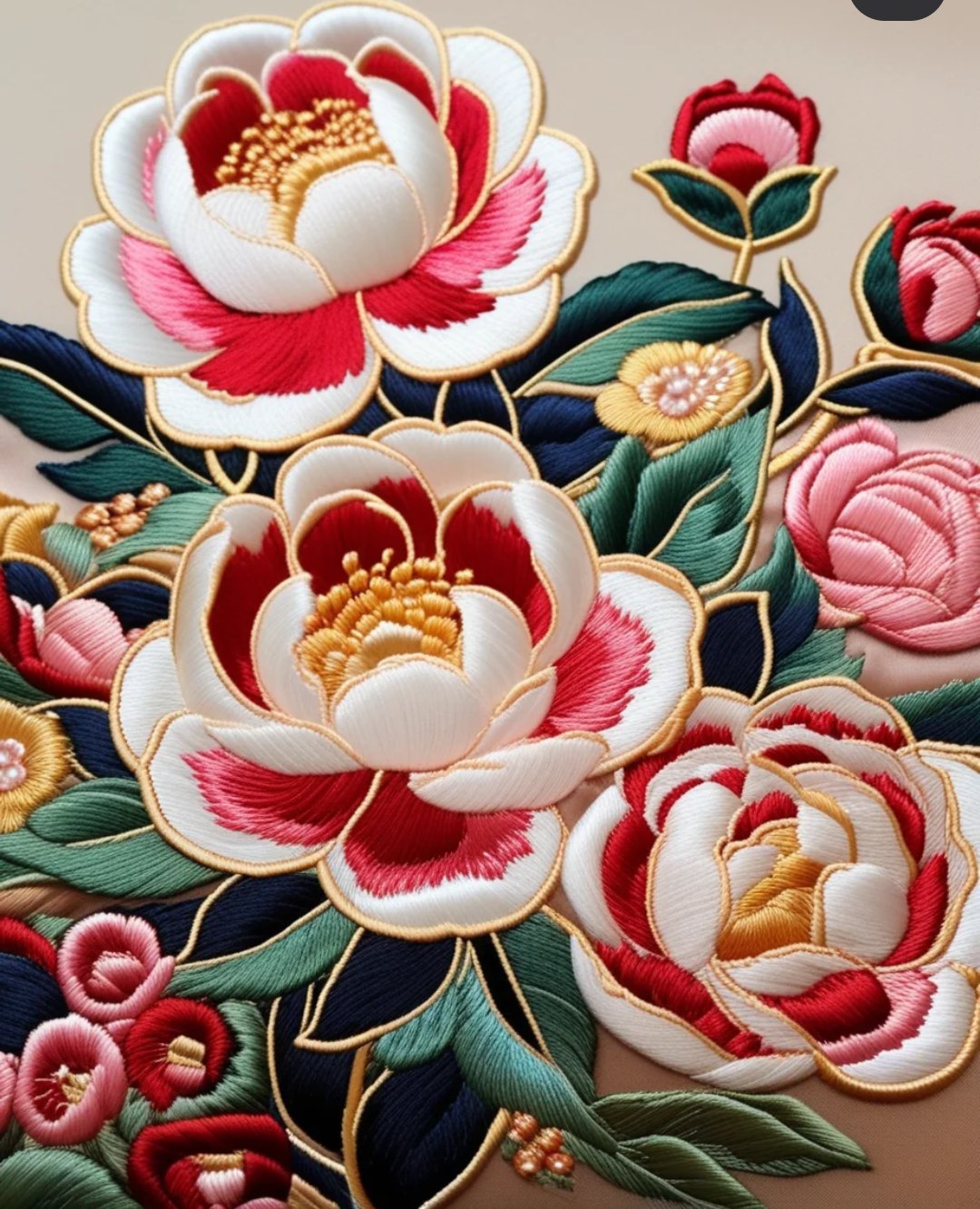 刺绣 牡丹花开富贵