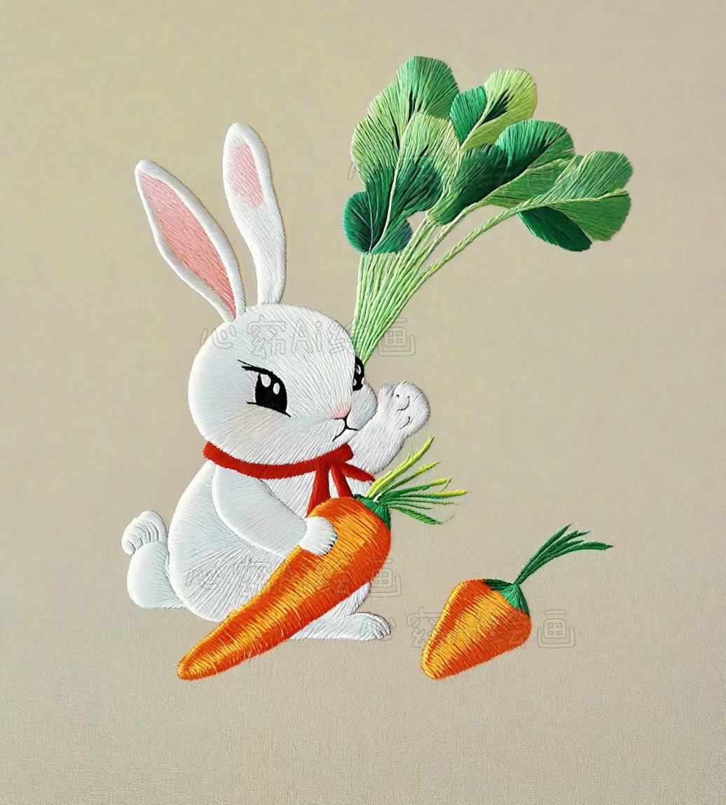 苏绣|可爱萌兔