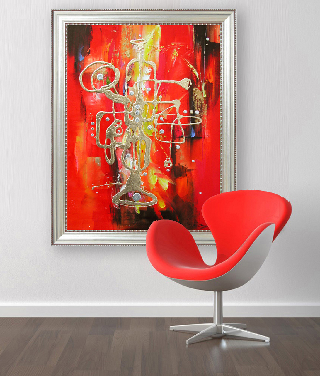 《红色旋律》  综合材料 100cm x 80cm 2003