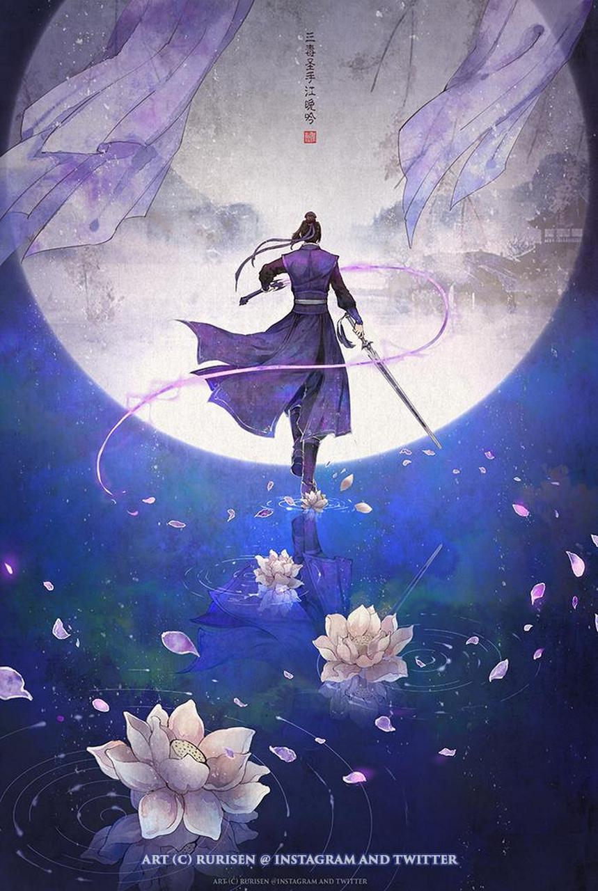 魔道祖师莲花坞 江晚吟 画师: 琉璃子 无忧无虑的少年,成为了要顶天立