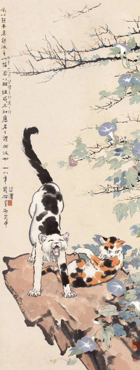 徐悲鸿双猫图欣赏