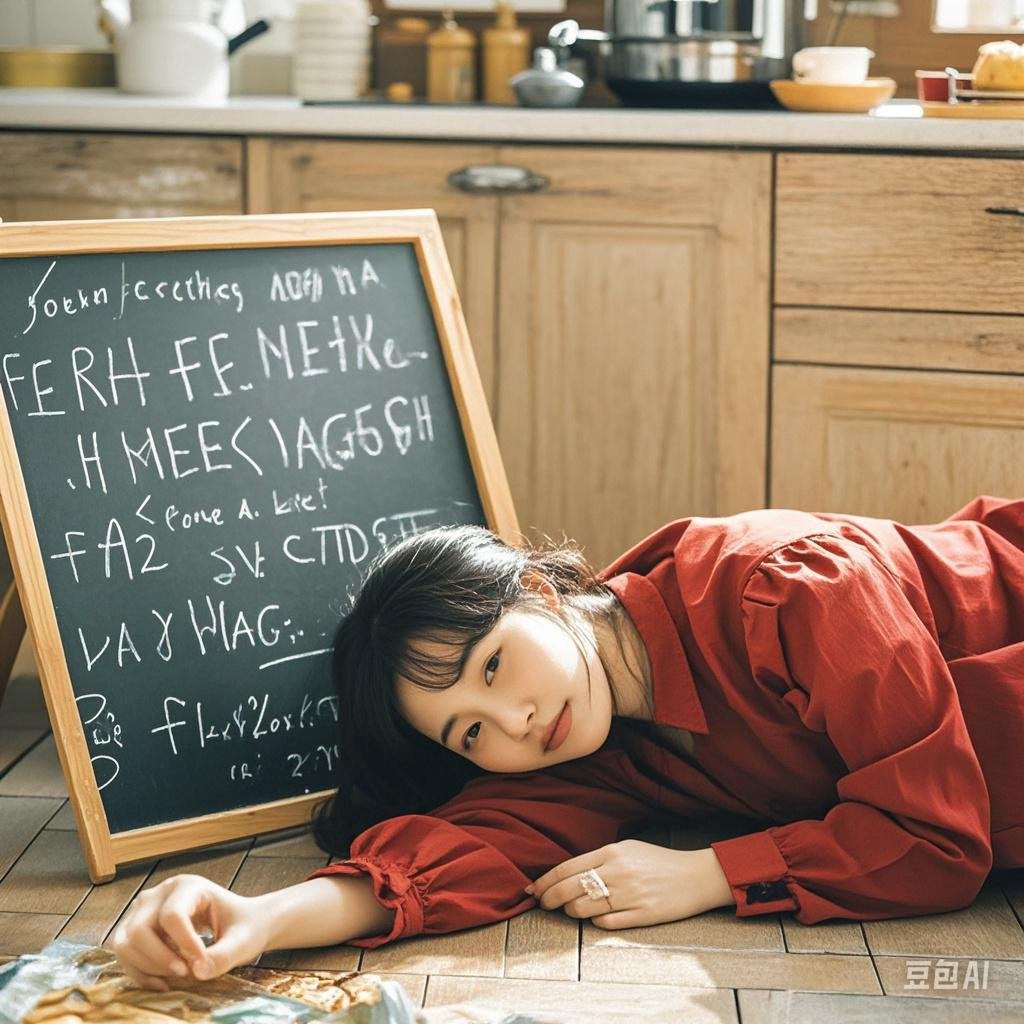 于是她在家庭小黑板上写下:"家庭卫生,人人有责"