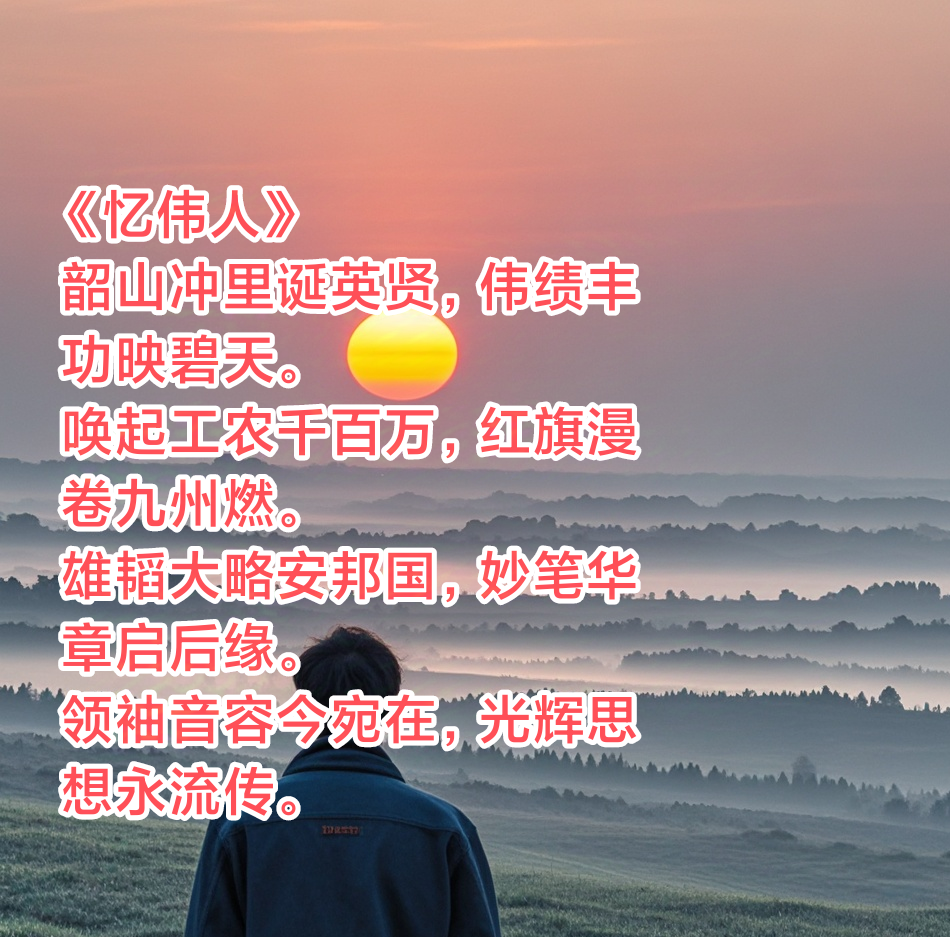 《忆伟人》 韶山冲里诞英贤,伟绩丰功映碧天