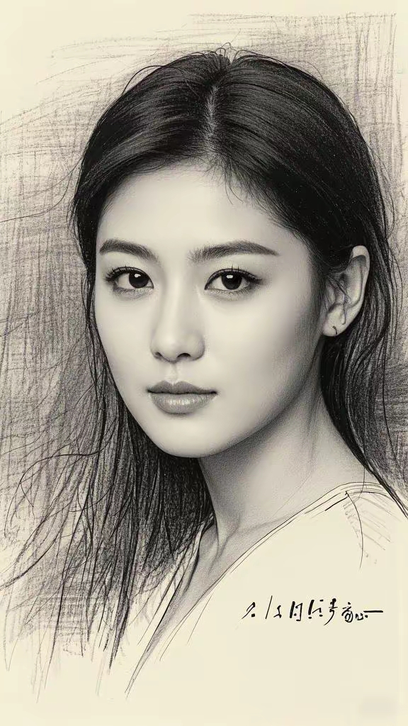 幅素描作品素描人物逼真画明星本人的素描画最美人物画100幅素描模特