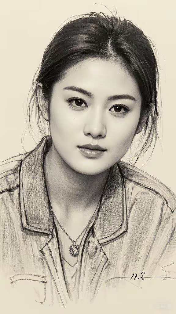 素描一位甜甜的妹纸,有没有甜到你的心坎上?