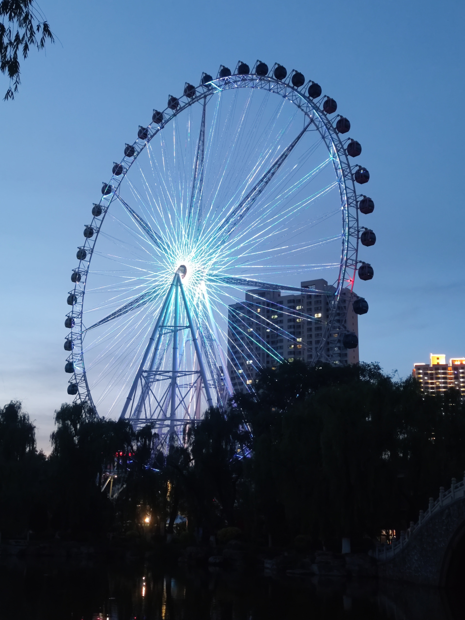 西宁人民公园的夜景,那景色可真是挺好看的.