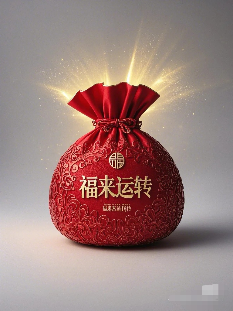 袋身花纹精致,仿若福运缠绕.新岁已至,愿此福袋中的好运倾洒于你