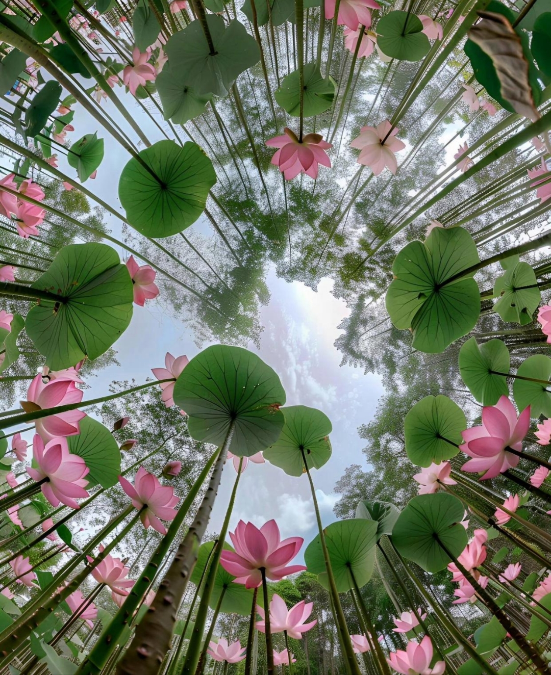 我们平时看荷花,除了平视就是俯视,今天换个角度看一下 #热点引擎计划