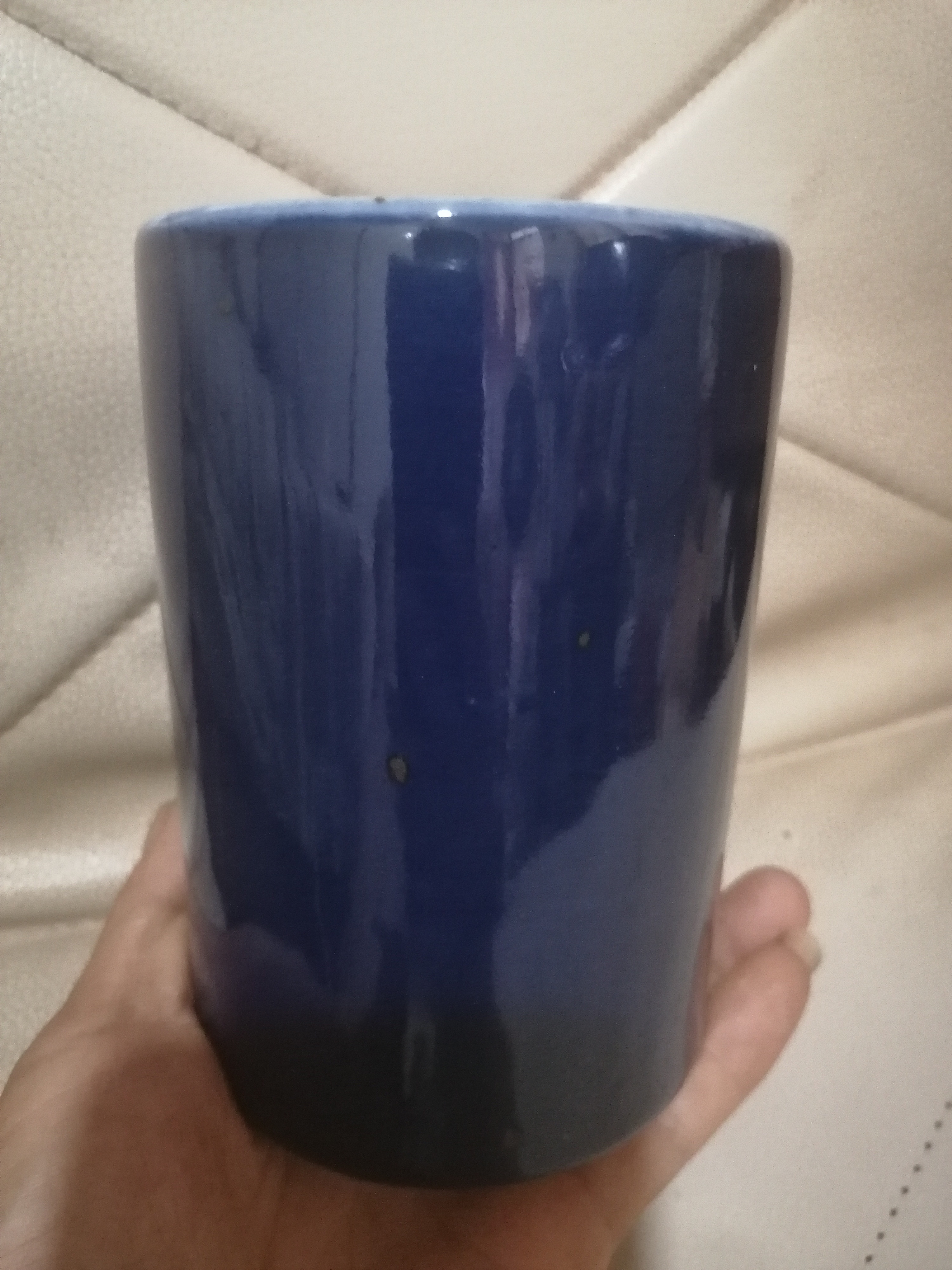 单色釉(23)清康熙:霁蓝釉笔筒!
