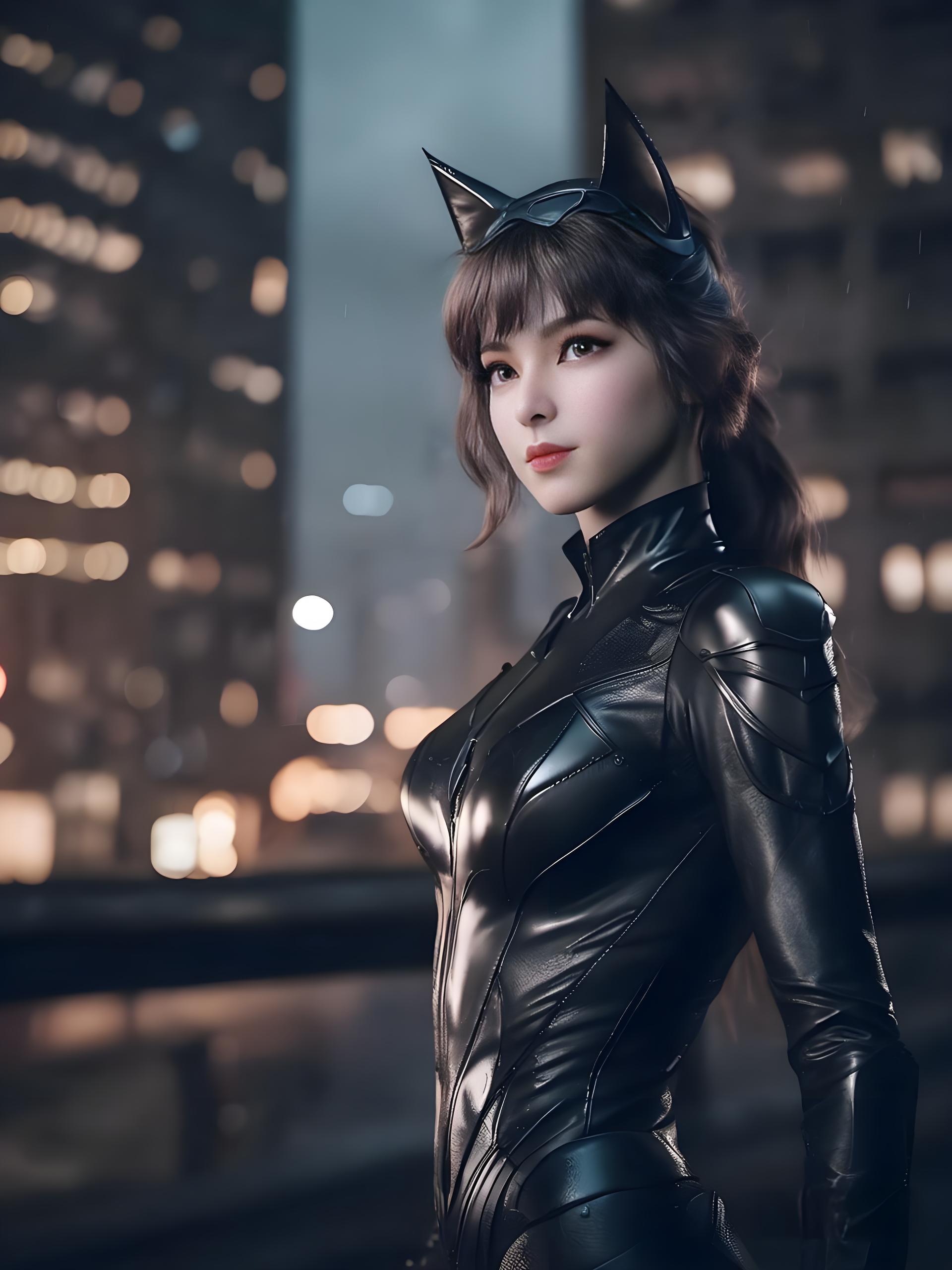 猫女,夜幕下的城市精灵,性感优美