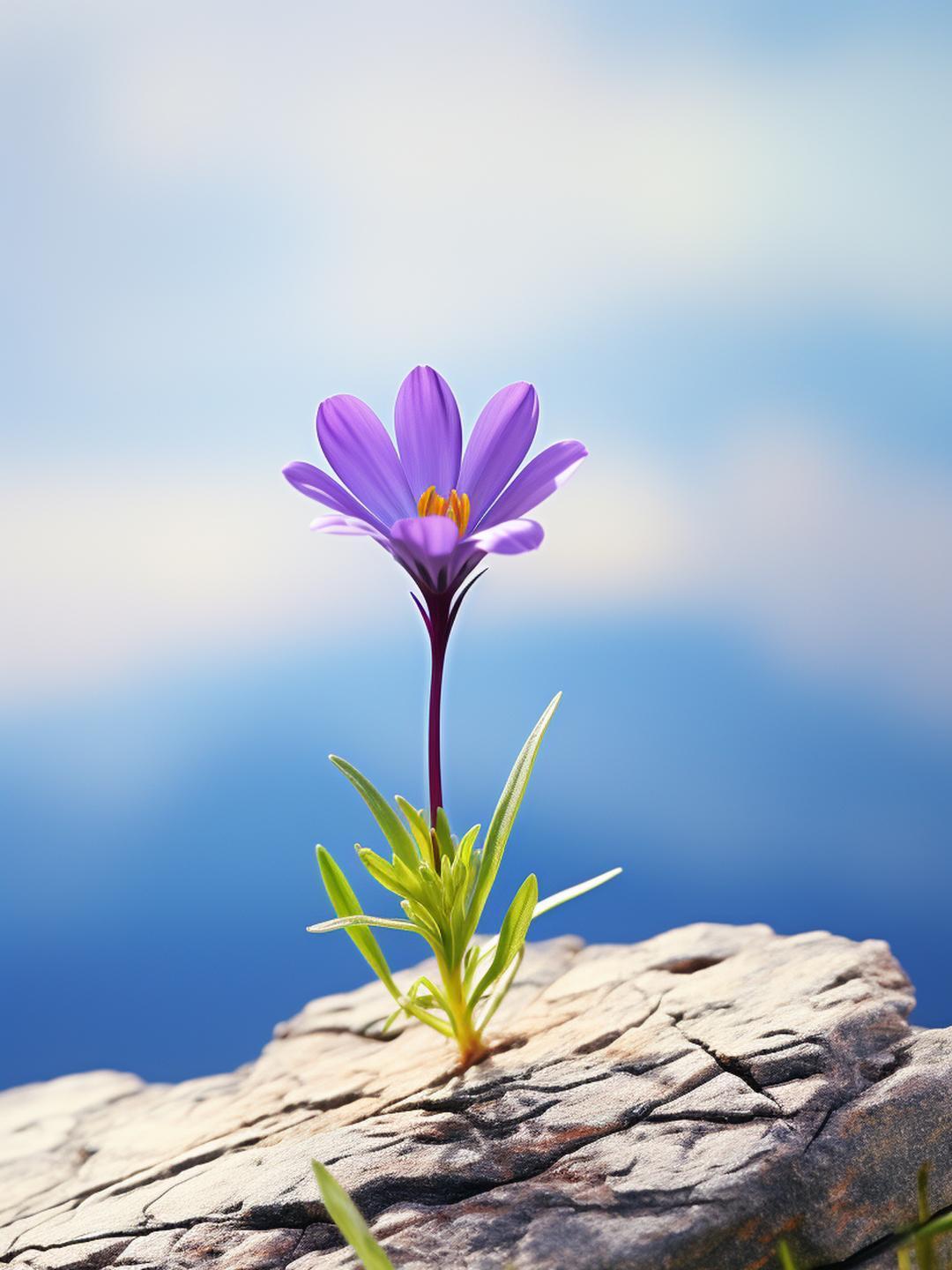 阳光下一朵花图片唯美图片