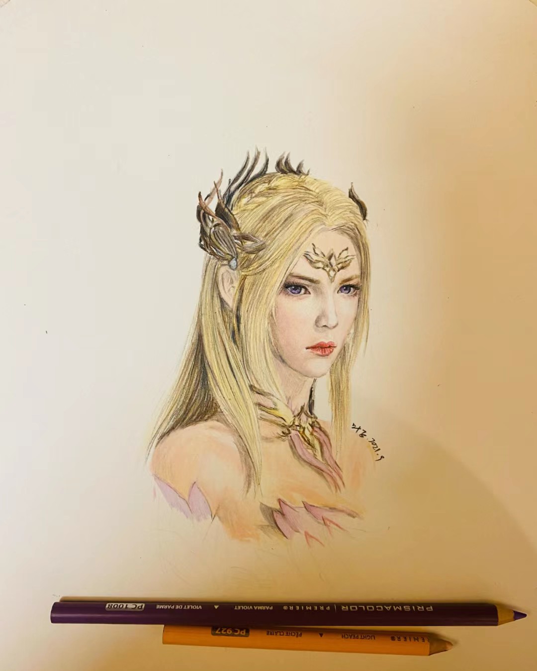 斗罗大陆素描画来啦!湖边少女,轻风拂面,静水映蓝衫.